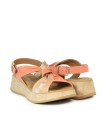 SANDALIAS DE PIEL CON CUÑA PAULA URBAN PICASO SUNSET 33-710 NARANJA