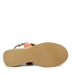 SANDALIAS DE PIEL CON CUÑA PAULA URBAN PICASO SUNSET 33-710 NARANJA
