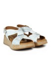 SANDALIAS DE PIEL CON CUÑA PAULA URBAN PICASO SUNSET 33-710 BLANCO