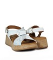 SANDALIAS DE PIEL CON CUÑA PAULA URBAN PICASO SUNSET 33-710 BLANCO