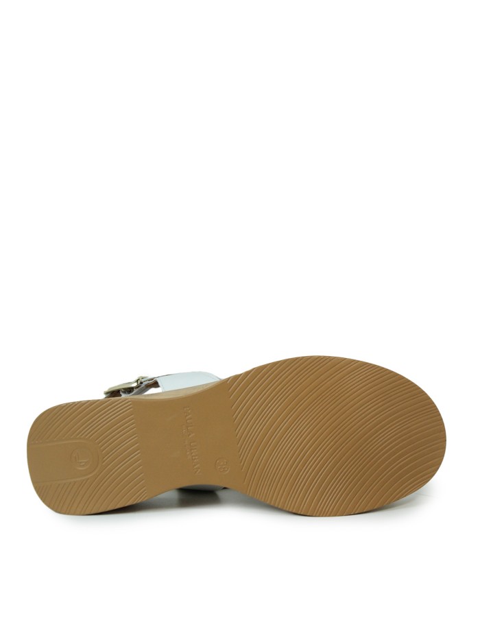 SANDALIAS DE PIEL CON CUÑA PAULA URBAN PICASO SUNSET 33-710 BLANCO