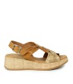 SANDALIAS DE PIEL CON CUÑA PAULA URBAN PICASO SUNSET 33-710 CAMEL
