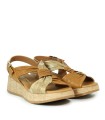 SANDALIAS DE PIEL CON CUÑA PAULA URBAN PICASO SUNSET 33-710 CAMEL