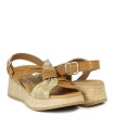 SANDALIAS DE PIEL CON CUÑA PAULA URBAN PICASO SUNSET 33-710 CAMEL