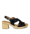 SANDALIAS DE PIEL CON TACÓN PAULA URBAN SUNSET 34-776 NEGRO