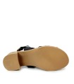 SANDALIAS DE PIEL CON TACÓN PAULA URBAN SUNSET 34-776 NEGRO