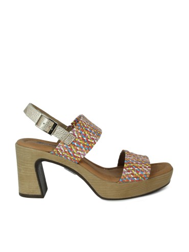 SANDALIAS DE RAFIA CON TACÓN PENELOPE 6336 MULTICOLOR