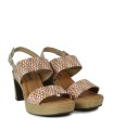 SANDALIAS DE RAFIA CON TACÓN PENELOPE 6336 MULTICOLOR