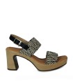 SANDALIAS DE RAFIA CON TACÓN PENELOPE 6336 BLANCO Y NEGRO