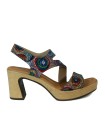 SANDALIAS DE PIEL FANTASÍA CON TACÓN PENELOPE 6406 MULTICOLOR