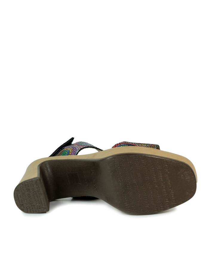 SANDALIAS DE PIEL FANTASÍA CON TACÓN PENELOPE 6406 MULTICOLOR