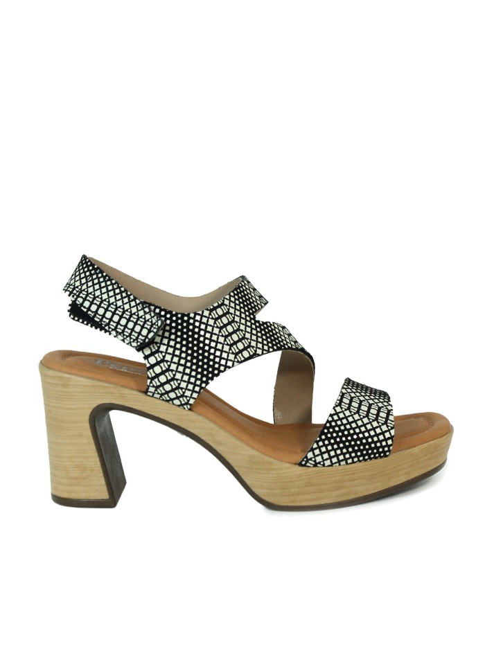SANDALIAS DE PIEL FANTASÍA MULTICOLOR CON TACÓN PENELOPE 6406
