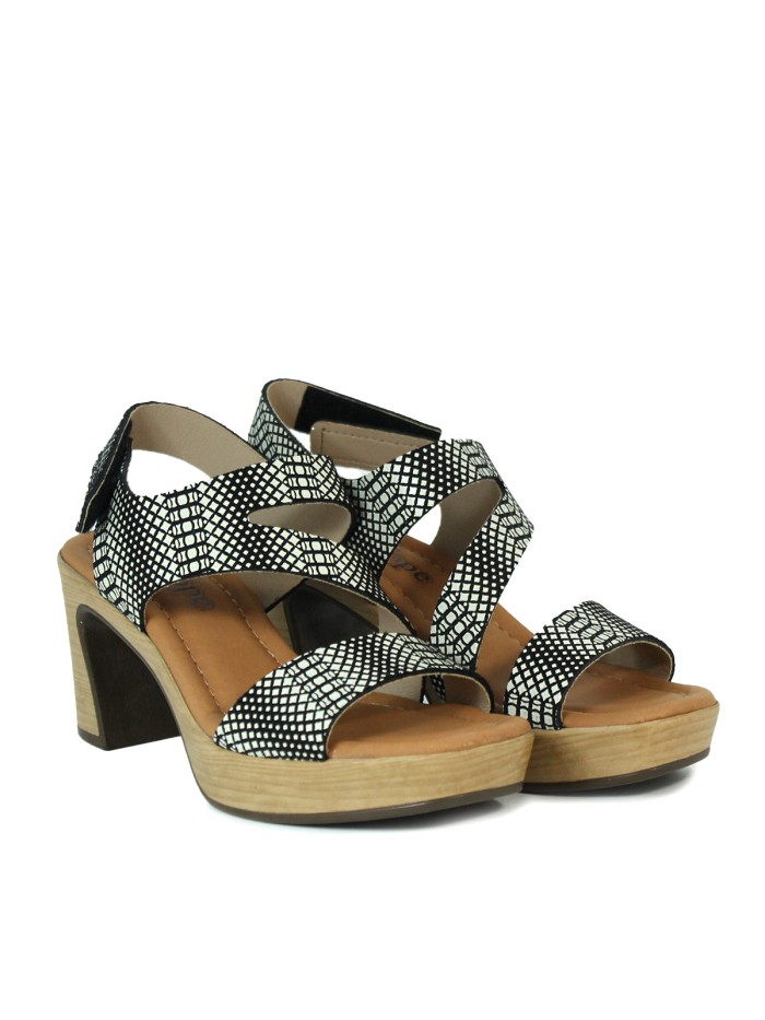 SANDALIAS DE PIEL FANTASÍA MULTICOLOR CON TACÓN PENELOPE 6406