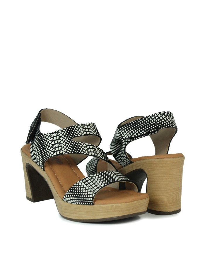 SANDALIAS DE PIEL FANTASÍA MULTICOLOR CON TACÓN PENELOPE 6406