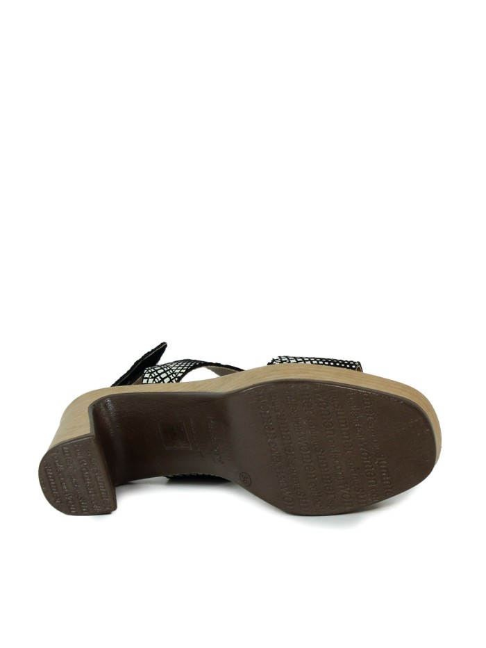 SANDALIAS DE PIEL FANTASÍA MULTICOLOR CON TACÓN PENELOPE 6406