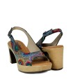 SANDALIAS DE PIEL FANTASÍA CON HEBILLA Y TACÓN PENELOPE 6349 VÉRTIGO MULTICOLOR