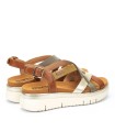 SANDALIAS DE TIRAS CON CUÑA PARA MUJER PIKOLINOS PALMA W4N-0650C1 CUERO