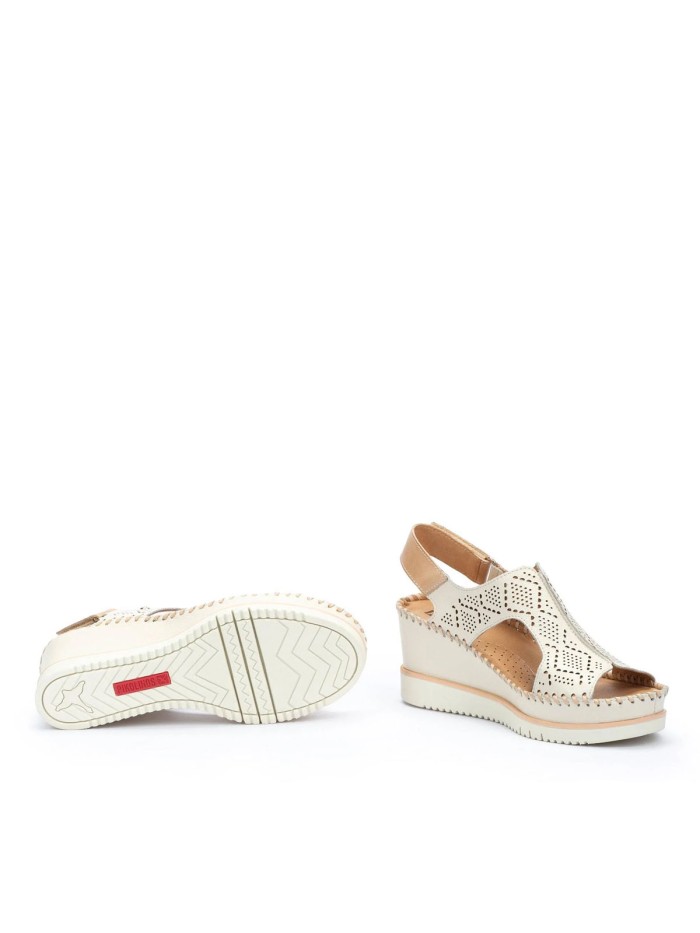 SANDALIAS DE CUÑA MUJER PIKOLINOS AGUADULCE W3Z-1775C1 BEIG