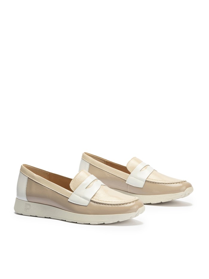 MOCASINES DE CHAROL PIEDRA DE MUJER PITILLOS 10420
