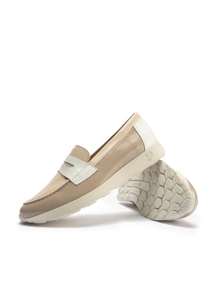 MOCASINES DE CHAROL PIEDRA DE MUJER PITILLOS 10420