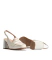 ZAPATO DE TACÓN DESTALONADO EN PIEL CHAROL PITILLOS 10491 GLACIAL-NUDE