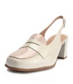 ZAPATO DE TACÓN DESTALONADO EN PIEL CHAROL PITILLOS 10491 GLACIAL-NUDE