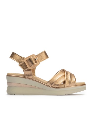 SANDALIAS METALIZADAS DE CUÑA PITILLOS 10364 ROSA