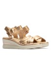 SANDALIAS METALIZADAS DE CUÑA PITILLOS 10364 ROSA