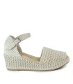 SANDALIAS DE CUÑA EN RAFIA PITILLOS 5501 NATURAL
