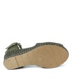 SANDALIAS DE RAFIA CON CUÑA PITILLOS 5501 KAKI