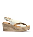 SANDALIAS DE TIRAS CRUZADAS EN PIEL BLANCAS PITILLOS 10570