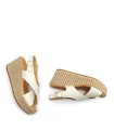 SANDALIAS DE TIRAS CRUZADAS EN PIEL BLANCAS PITILLOS 10570