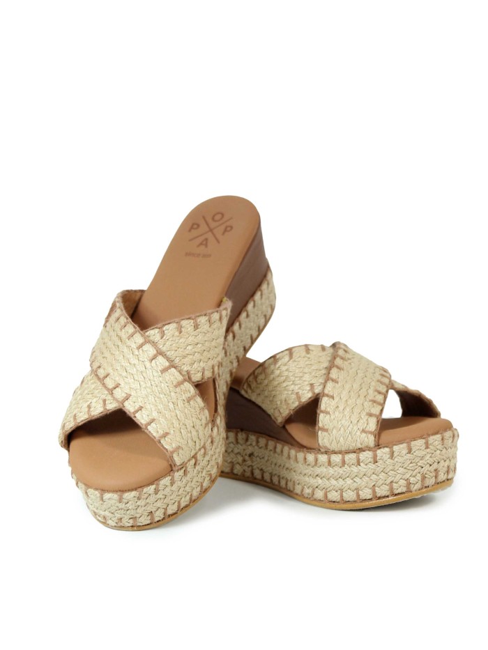 SANDALIAS DE CUÑA TIPO ZUECO PARA MUJER POPA ALBUFERA GALERIA CUERO