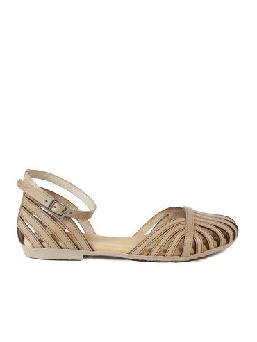SANDALIA PLANA PIEL TAUPE PORRONET PALMA 3102