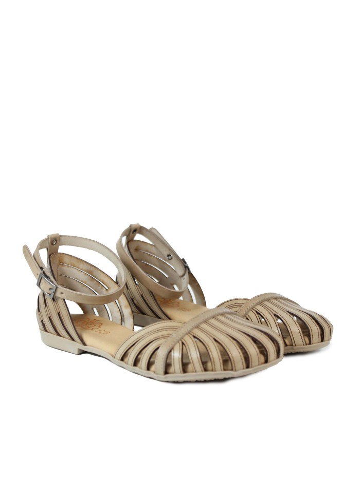 SANDALIA PLANA PIEL TAUPE PORRONET PALMA 3102