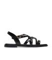 SANDALIA PLANA DE PIEL CON TACHUELAS NEGRO PORRONET 3113 VICTORIA