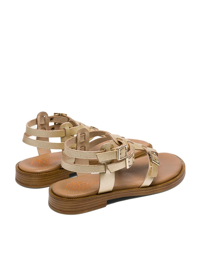 SANDALIA PLANA ROMANA DE PIEL ORO PORRONET 3129 MILEY