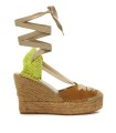 ALPARGATAS DE YUTE CON CUÑA STAR LOVE MERIDIAN 52 CANELA-AMARILLO