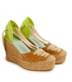 ALPARGATAS DE YUTE CON CUÑA STAR LOVE MERIDIAN 52 CANELA-AMARILLO