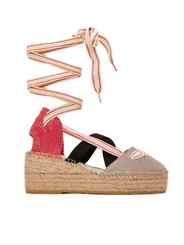 ALPARGATAS DE YUTE ECOLÓGICO STAR LOVE DELTA 52 NIQUEL-FUXIA
