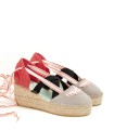 ALPARGATAS DE YUTE ECOLÓGICO STAR LOVE DELTA 52 NIQUEL-FUXIA