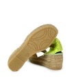 ALPARGATA DE CUÑA EN PIEL SERRAJE FLUOR STAR LOVE DALIM 52 CANELA-AMARILLO