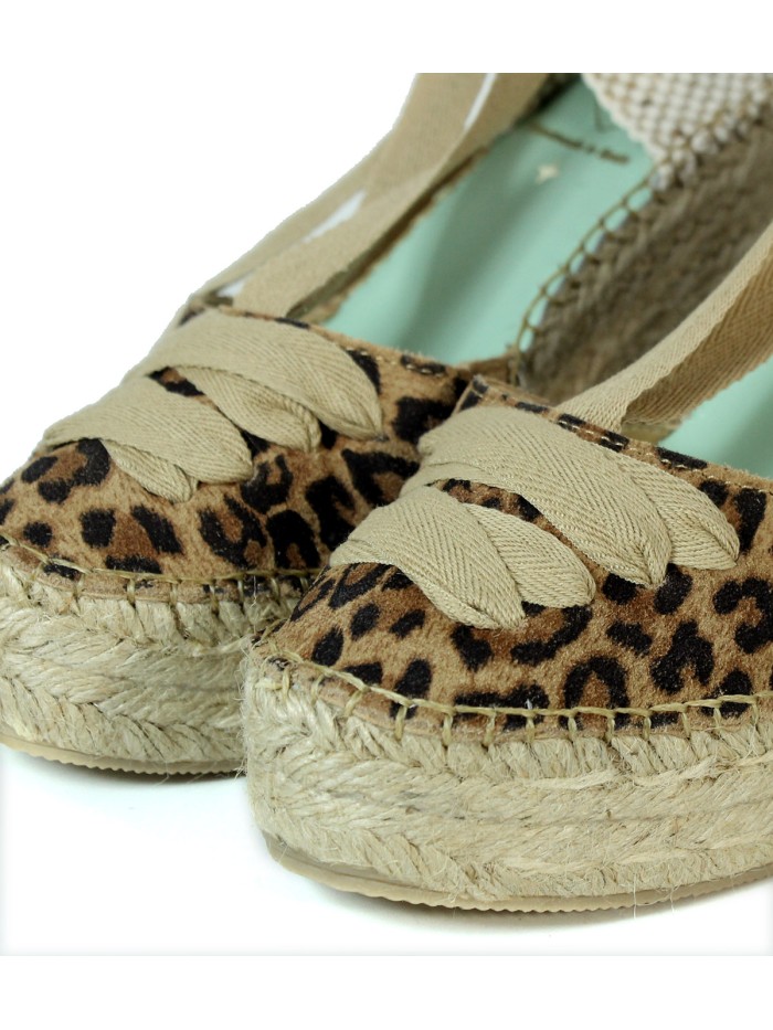 ALPARGATAS DE YUTE CON CUÑA STAR LOVE MERIDIAN 156 LEOPARDO