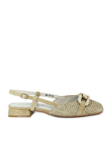 ZAPATO DESTALONADO DE RAFIA BEIGE STEPHEN ALLEN NEW ATEN