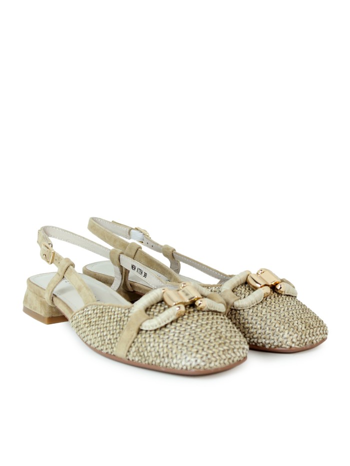 ZAPATO DESTALONADO DE RAFIA BEIGE STEPHEN ALLEN NEW ATEN