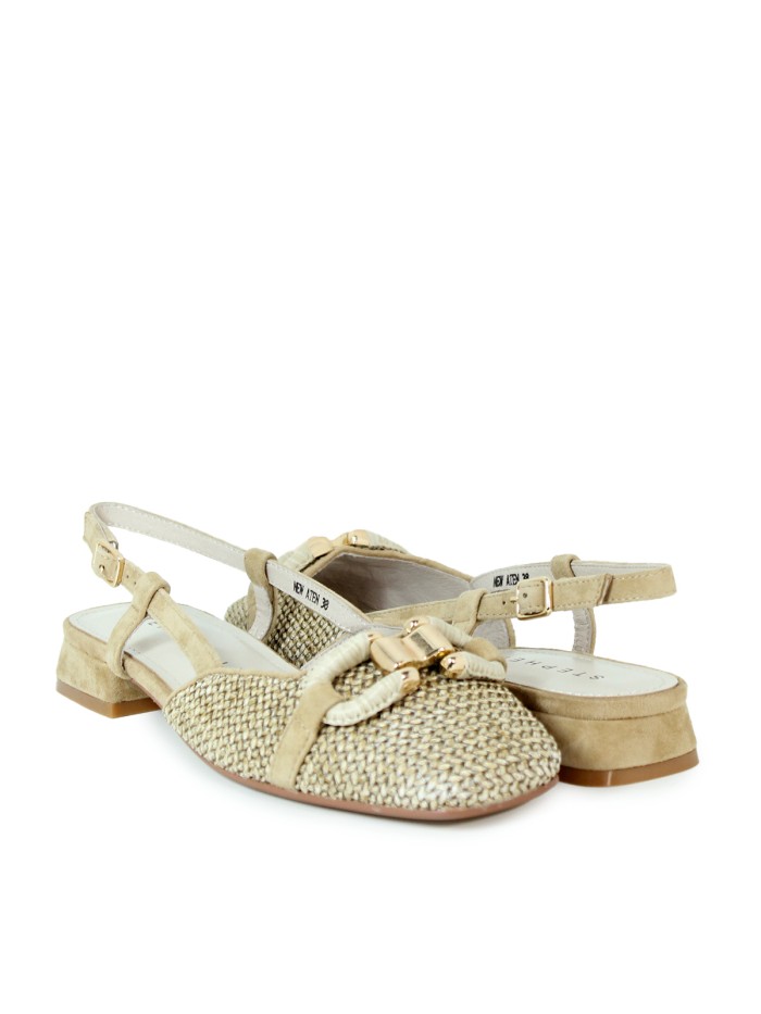 ZAPATO DESTALONADO DE RAFIA BEIGE STEPHEN ALLEN NEW ATEN