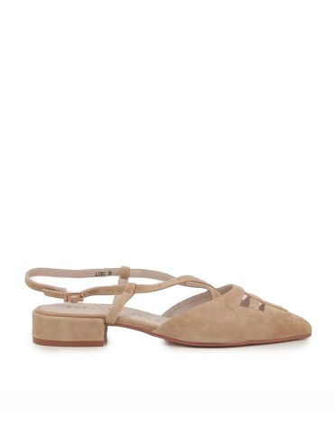 ZAPATO DESTALONADO CON TACON BAJO STEPHEN ALLEN LIBBY CAMEL
