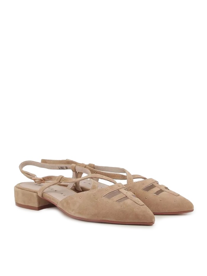 ZAPATO DESTALONADO CON TACON BAJO STEPHEN ALLEN LIBBY CAMEL