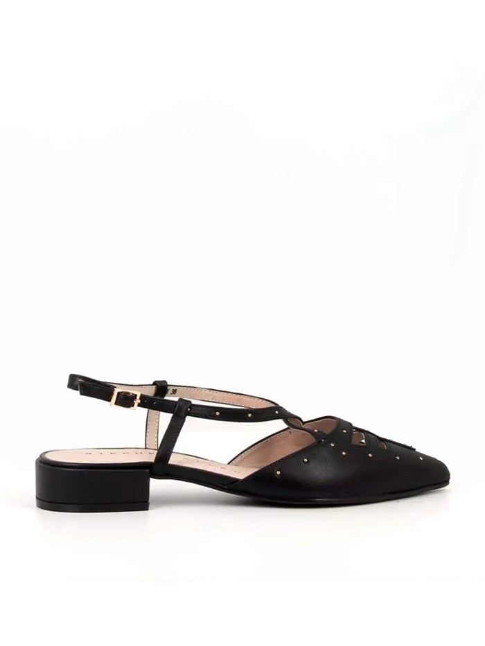 ZAPATO DESTALONADO CON TACON BAJO STEPHEN ALLEN LIBBY NEGRO