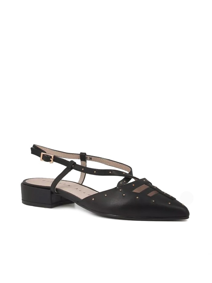 ZAPATO DESTALONADO CON TACON BAJO STEPHEN ALLEN LIBBY NEGRO